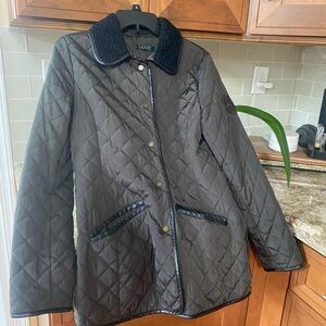 Lauren Ralph Lauren Black Quilted Utility Jacket Small Pit to Pit 18” Length 27”